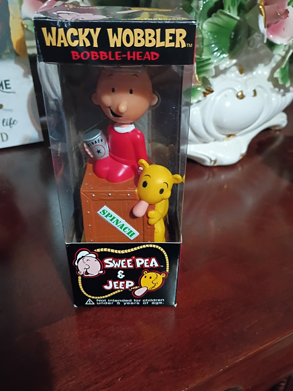 Funko Wacky Wobbler Bobble-Head Swee' Pea & Jeep - Red, Yellow, Black